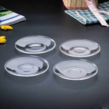 玻璃托盘家用小碟子碟杯碟透明小吃碟盘花茶杯托欧式干子一件代发