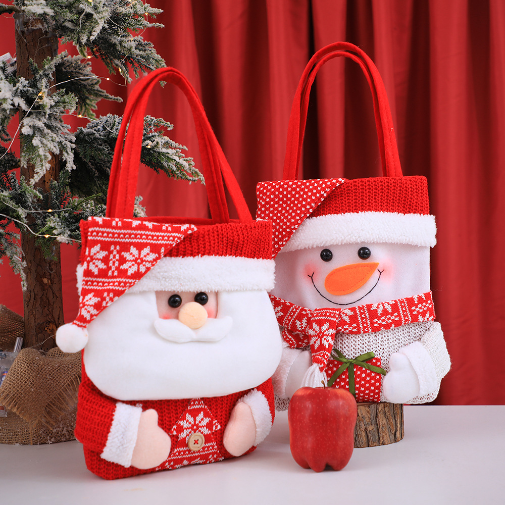 Christmas Gift Bag Christmas Eve Apple Bag Gift Bag Handbag Flip Hat Cartoon Candy Bag Factory Direct Sales