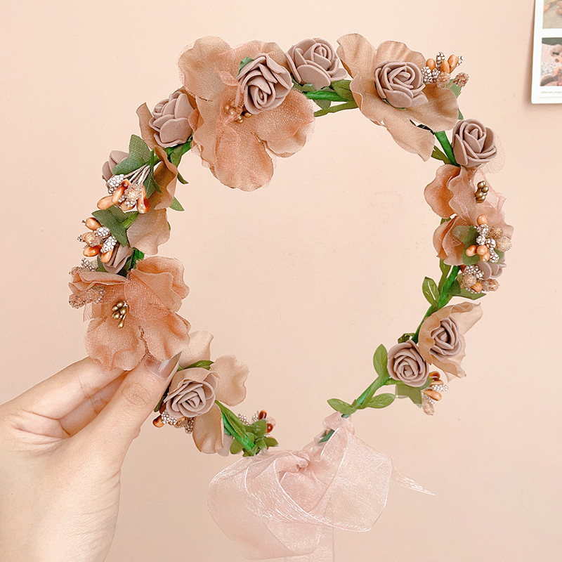 Mori Girl Garland Artificial Flower Children's Performance Dance Head Accessories Headband Wreath Wreath Hair Accessories Tourist Attractions