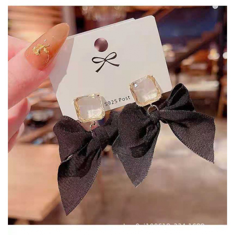 New Korean Style Fairy Temperamental Exaggerated Bow Earrings for Women Sterling Silver Needle