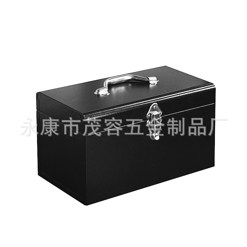 黑色工具箱 铁皮箱 收纳 手提金属后备箱储物盒带锁 加工定制