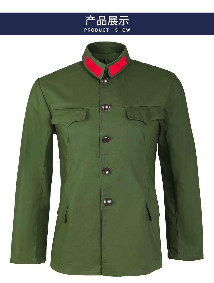 65式军套装军绿色老式士兵服干部服红卫兵的确良演出服装涤卡聚会