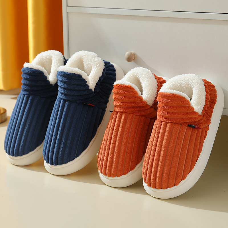 Full Heel Wrap Cotton Shoes Winter Fleece-lined Shit Feeling Thick Bottom Confinement Shoes Women's Indoor Home Warm Sleeve Cotton Shoes Wholesale