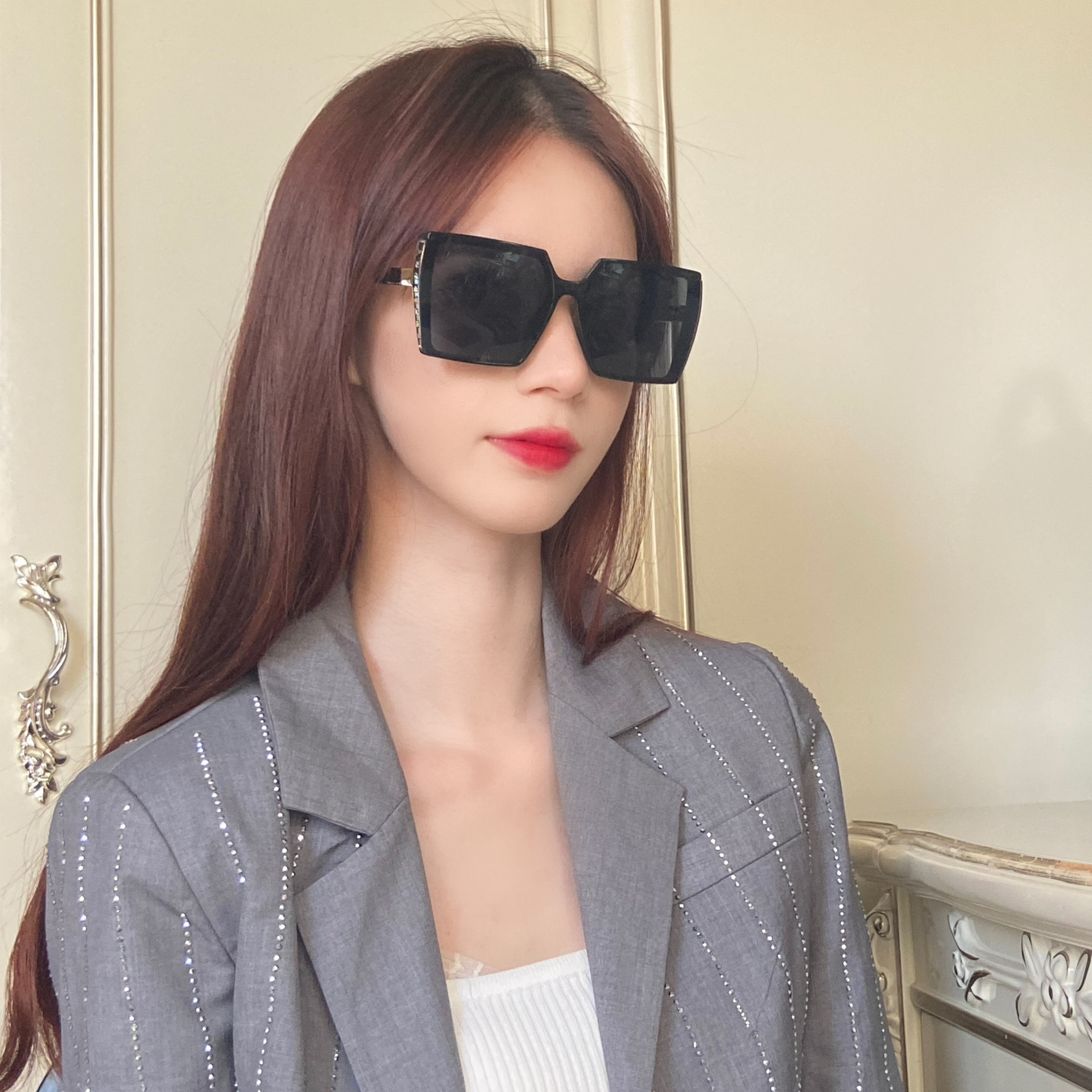 2021新款女韩版潮流舒适墨镜遮阳自拍百搭太阳镜厂家直销