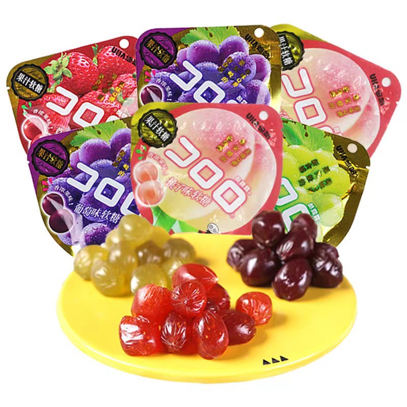 uha悠哈果汁软糖酷露露爆浆水果味橡皮qq糖网红零食糖果味觉糖