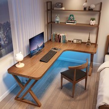 现代简约实木家用卧室转角桌创意电脑桌学习桌办公桌拐角靠墙书桌