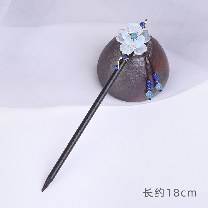 Updo Wooden Hair Clasp Wooden Hairpin Antique Hair Accessories Solid Wooden Hair Clasp Hairpin Headdress for Han Chinese Clothing Tassel Buyao Cheongsam Hairpin