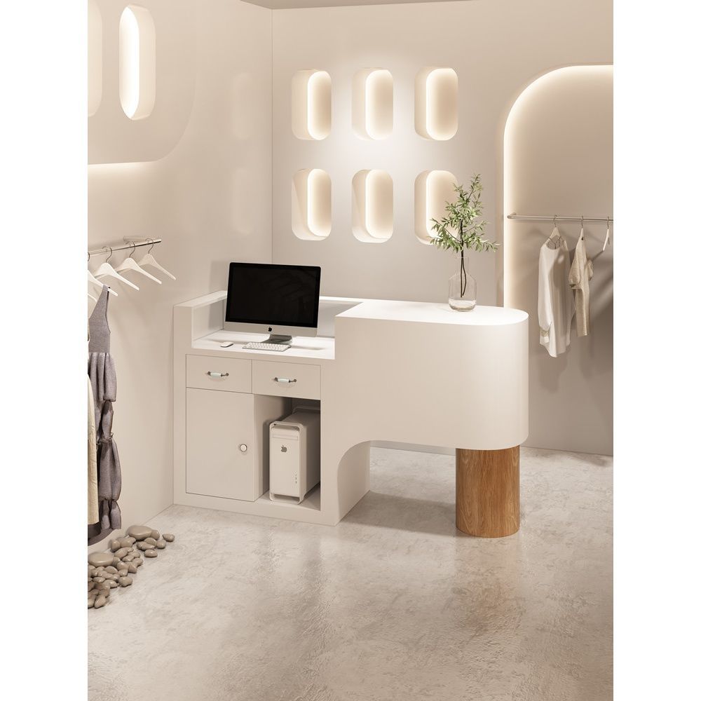 收银台柜台店铺小型简约现代服装店美容院女装吧台烤漆前台接待台