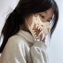 新品骷髅道具日本半脸装扮舞会鬼屋COS拍照恐怖夜叉面具二次元