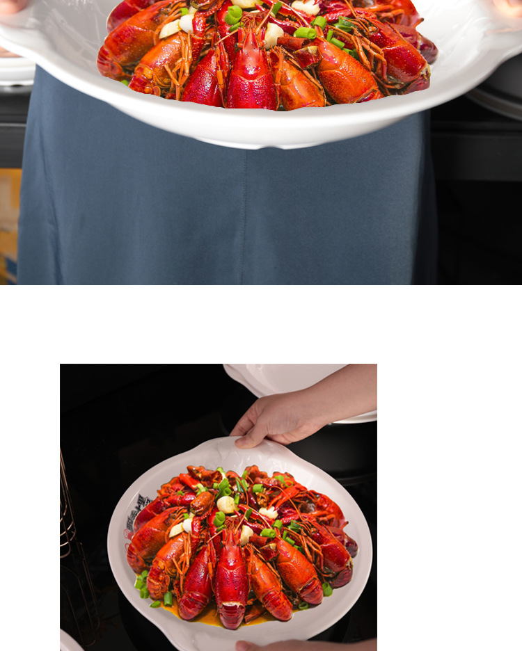 创意密胺麻辣小龙虾盘子商用餐厅饭店装小龙虾盆仿瓷餐饮酒店餐具