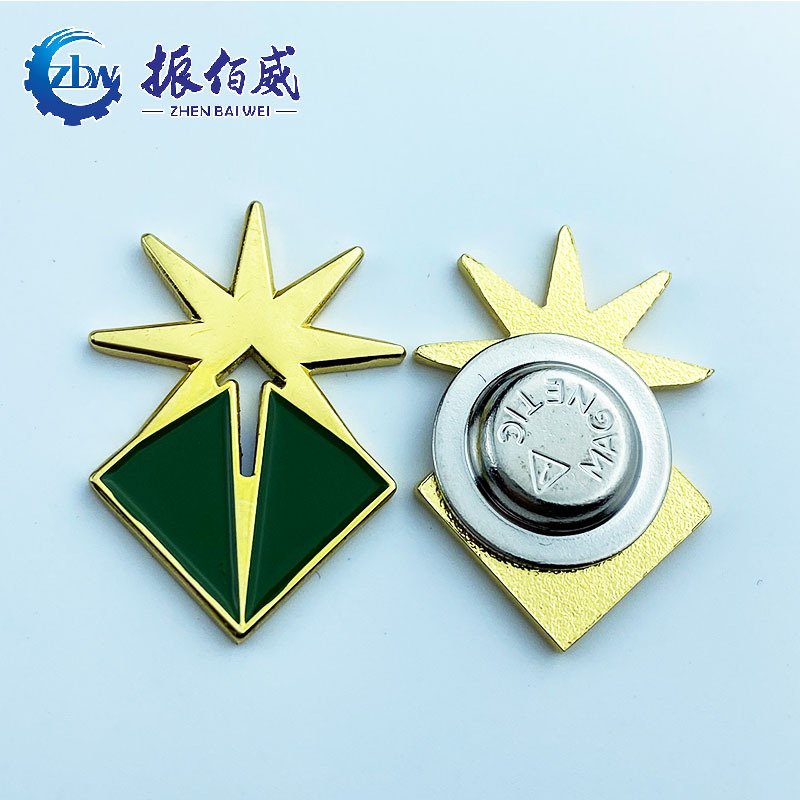 徽章定制 异形锌合金磁铁胸章制作100周年徽章定做合金纪念章胸徽
