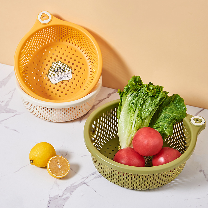 Creative Multifunctional Kitchen Supplies Washing Basin Drain Basket Fruit Basket Living Room Fabulous Rice Washing Gadget