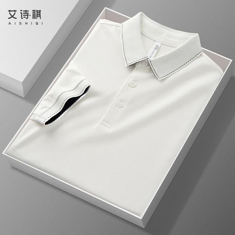 Lapel Polo Shirt Men‘s Short Sleeve Summer Fashion Brand Ins Hong Kong Style Casual All-Match Designer Model Half Sleeve Top clothes