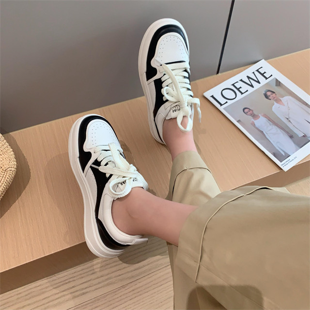 舒适好穿厚底小白鞋软底黑白熊猫运动鞋牛皮小白鞋休闲鞋xz3161