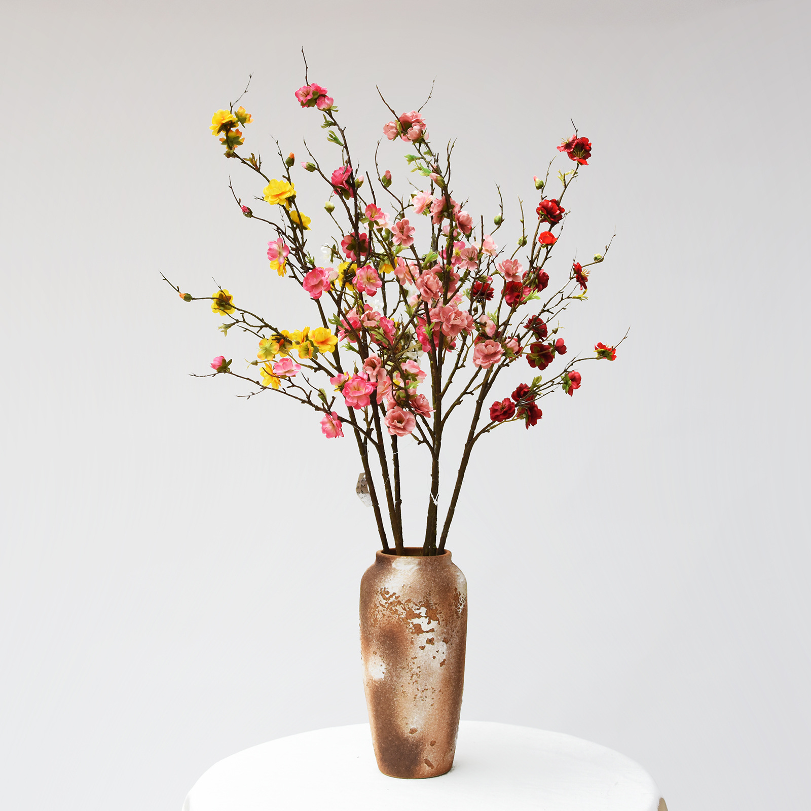 仿真单支梅花腊梅绢花假花婚庆居家布景装饰插花