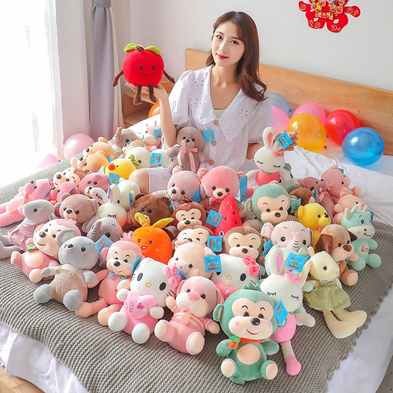 沙发上摆放的玩偶放车上布娃娃公仔抱枕睡觉可爱床上创意小号摆