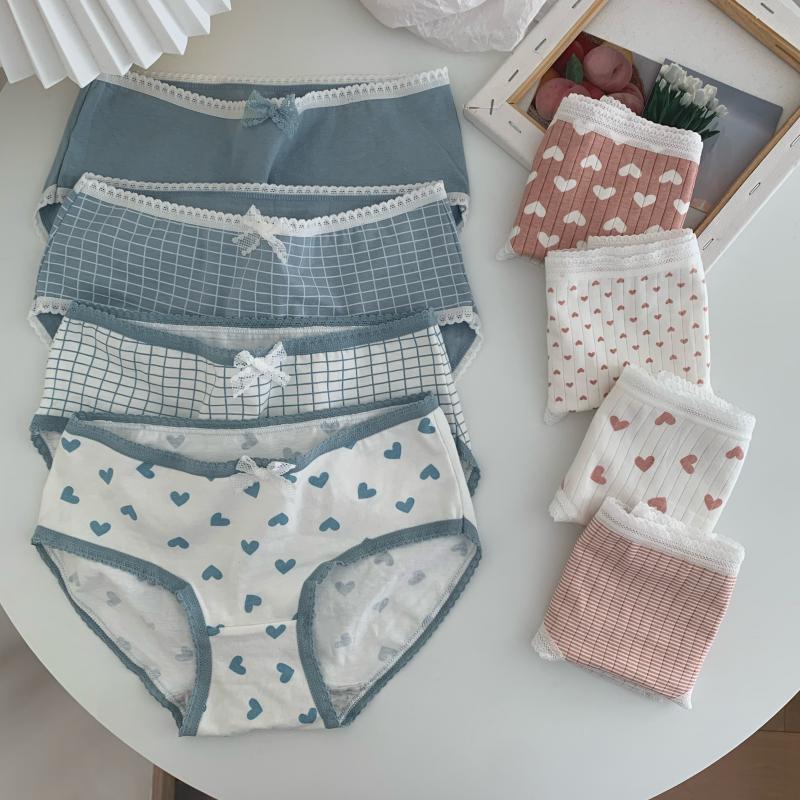 爱心甜美学生少女性感内裤女士舒适透气中腰三角裤打底裤裤子