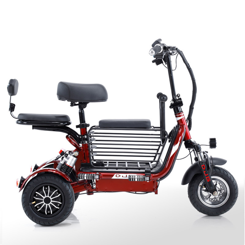 索罗门电动三轮车家用接孩子小型女士成年迷你亲子代步车电瓶车