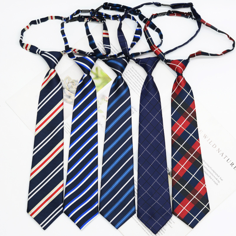 条纹领带男女懒人松紧带领结学院风7cm校园学生制服衬衫免打款