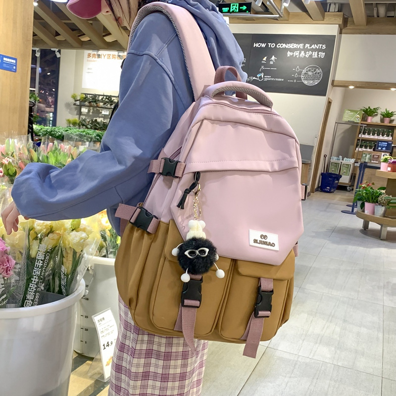 New Schoolbag Female Junior High School Student Large-Capacity Backpack Mori Style Simple High School Student College Student Lightweight Casual Backpack