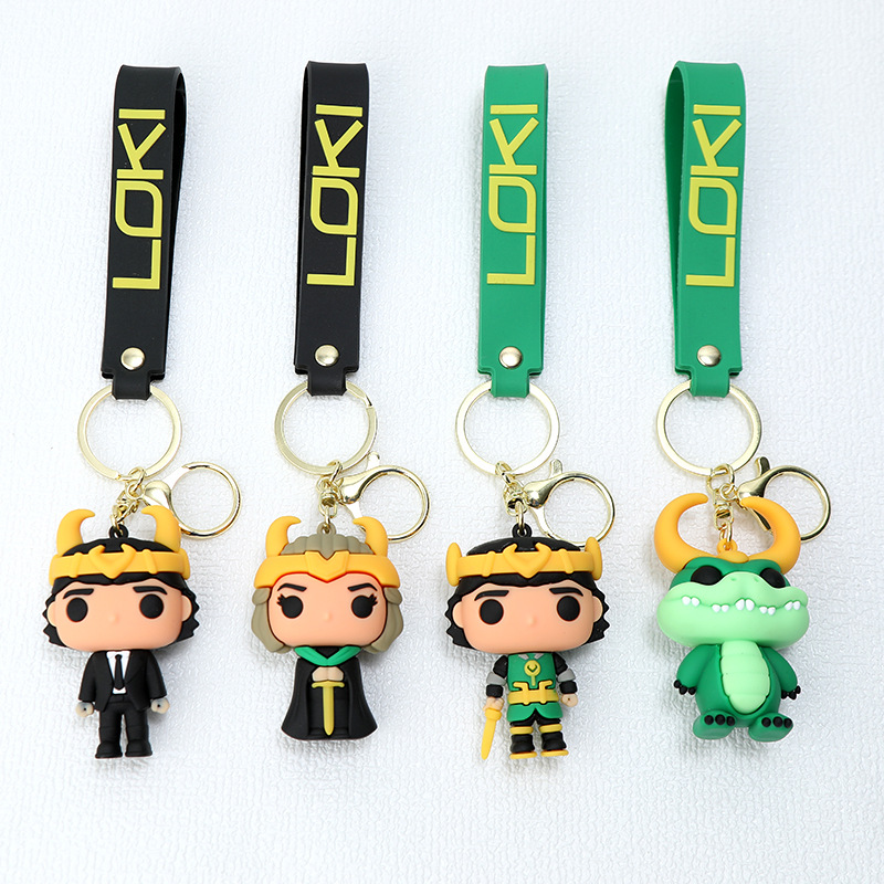 Cartoon Marvel Loki Silicone Doll Keychain Pendant Loki King Character Doll and Bag Car Small Ornaments