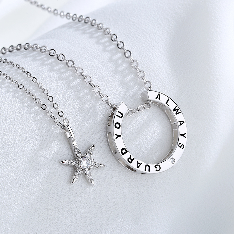 六芒星情侣项链男女一对简约气质小众设计感百搭锁骨链情人节礼物