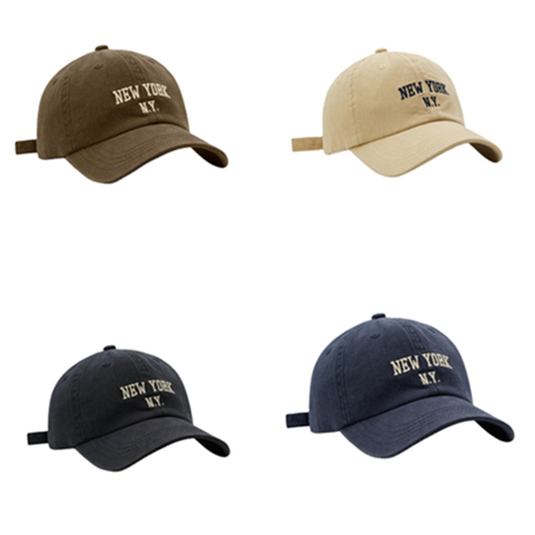 High Version South Korea Fashion Brand NY Embroidery Soft Top Baseball Cap Internet Influencer Street Snap Face-Looking Small Peaked Cap Female Autumn and Winter Korean Style