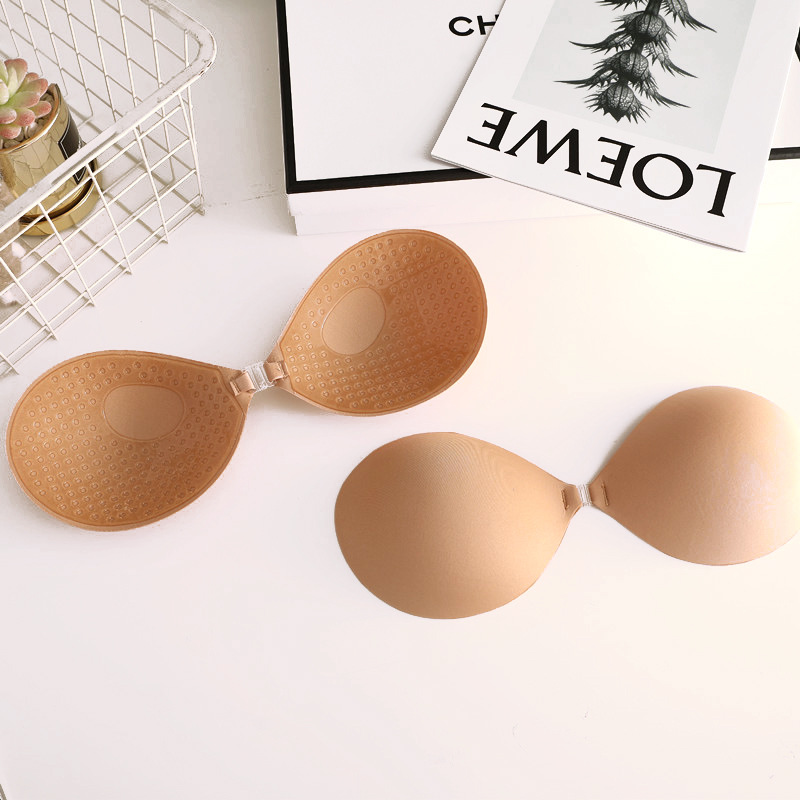 Cross-Border Push up Breathable One-Piece round Cup Water Drop Invisible Bra Swimsuit with Wedding Dress Silicone Nubra Breast Pad