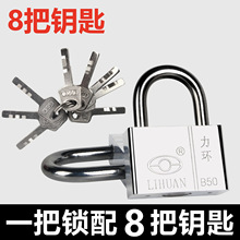 电镀叶片挂锁8把钥匙防锈机箱衣柜锁箱包拉链锁便宜耐用通开盒装