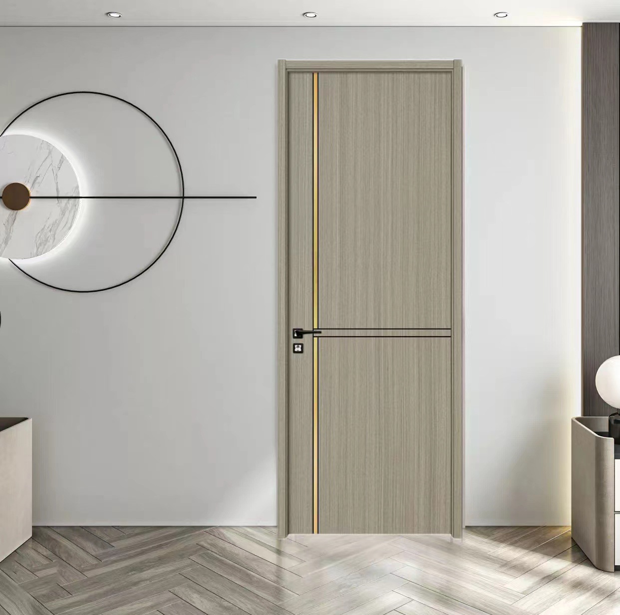 旭派无漆木门卧室门实木复合免漆门轻奢科技木静音门厂家直销批发