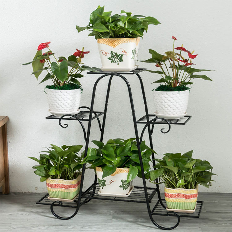 欧式花架室内阳台花盆架子装饰落地多层植物架铁艺盆栽架批发