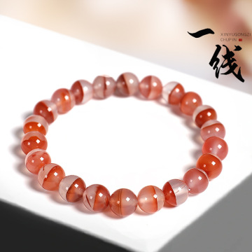 川料原矿冰飘一线南红玛瑙圆珠手串隔珠手链文玩男女diy配饰-阿里巴巴