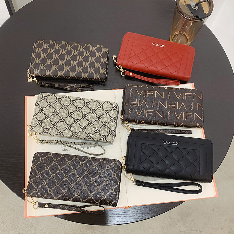 Women's Wallet Long Clutch New Fashion Mickey Zipper Lady's Wallet Card Holder Mobile Phone Bag Single Pull Double Zipper