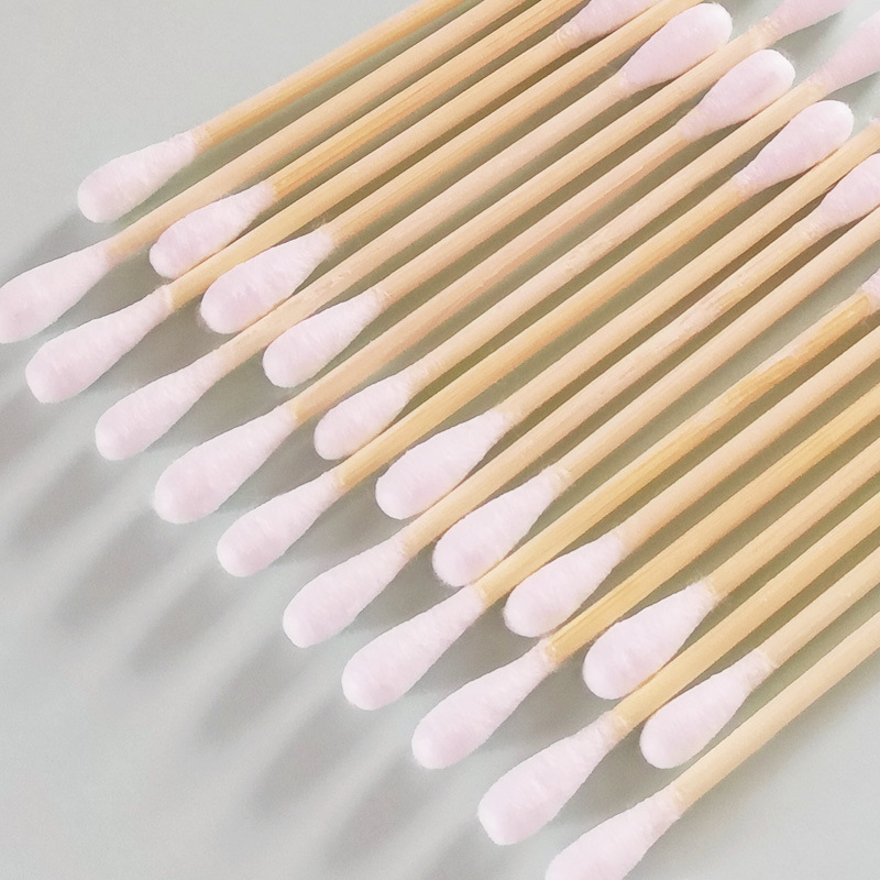 海氏海诺棉签双圆头竹棒脱脂棉头 一次性棉棒家居用新生棉签100支