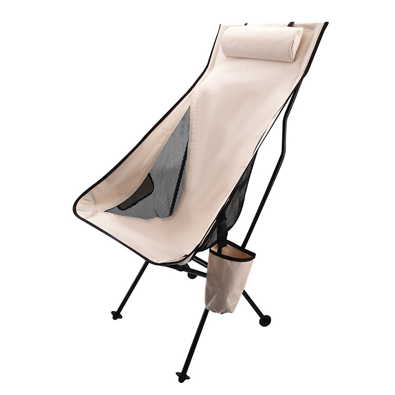 in stock exclusive for cross-border moon chair outdoor folding chair recliner fishing chair cup bag pillow light type camping chair