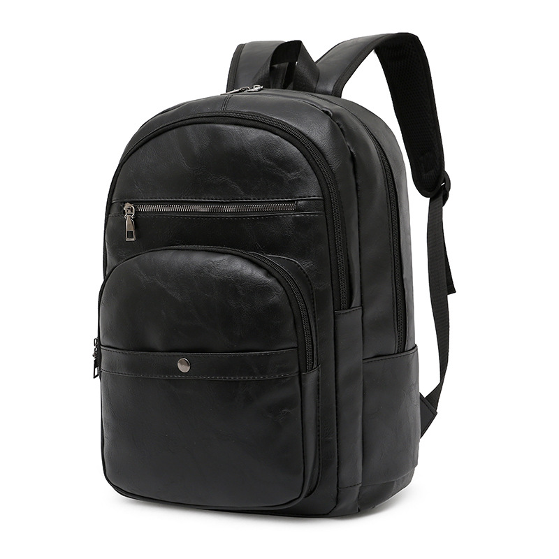 New PU Leather Backpack Wholesale Men's Large Capacity Travel Backpack Business Computer Bag Travel Bag Student Schoolbag