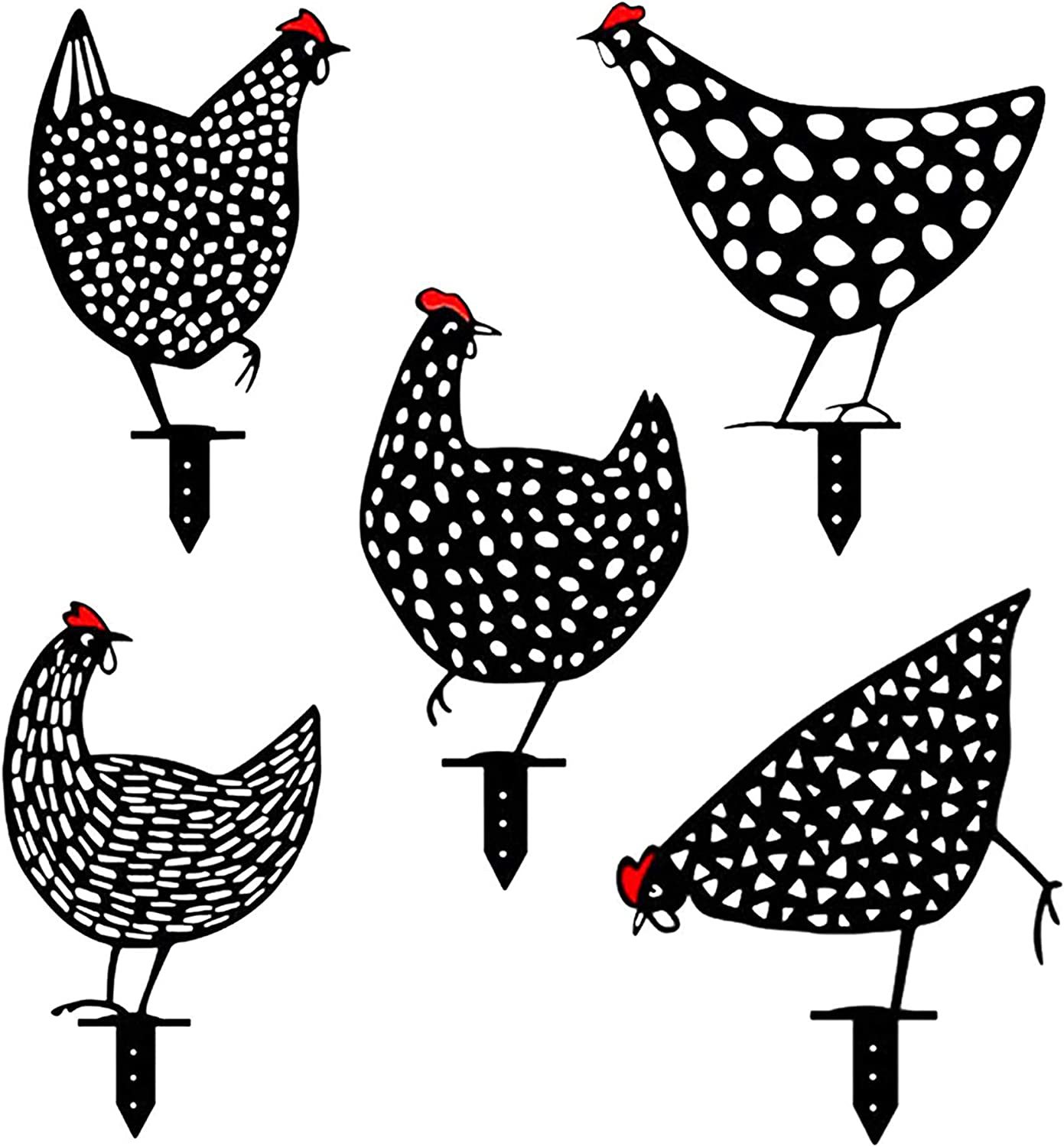 亚马逊金属鸡家庭花园艺术剪影镂空动物形状装饰户外草坪后院插件