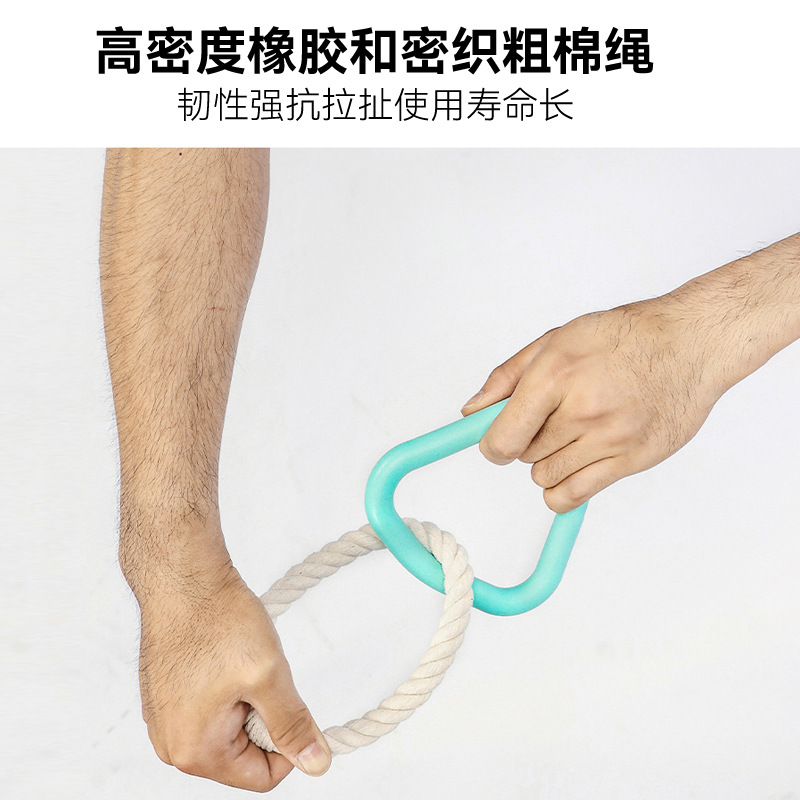 Dog Toy Bite-Resistant Rubber Molar Pull Ring Triangle Cotton String Woven Pet Toy Tug-of-War Interactive Dog Supplies