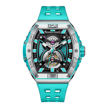 布加迪机械手表夜光 手表机械表男士酒桶表 时尚防水男款手表正品