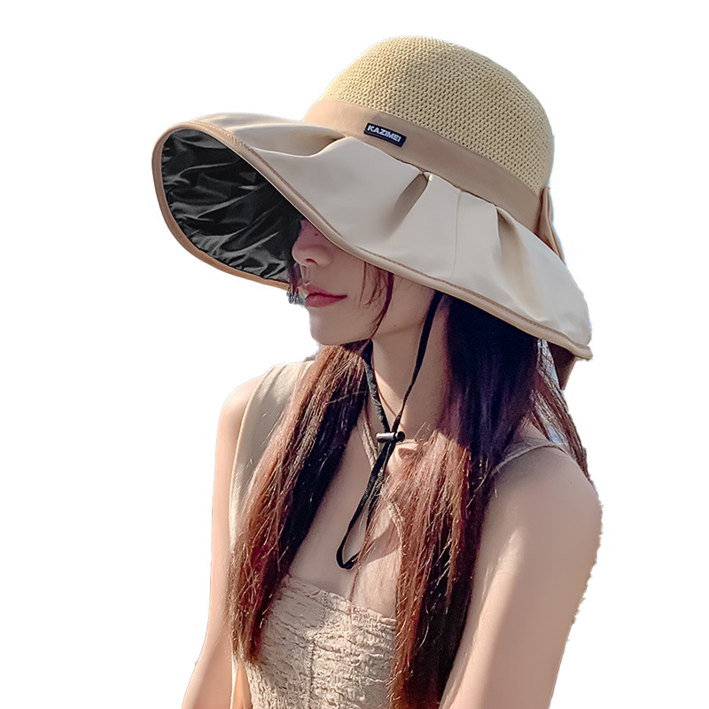 Trendy Korean Style Bow Fisherman Hat Women's Summer Ins Show Face Small Big Brim Breathable Sun Hat Women's Sun-Proof Basin Hat