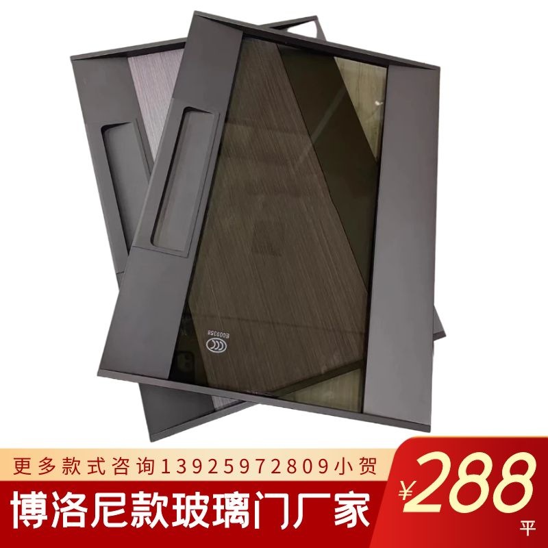 博洛尼款酒柜玻璃门装饰柜夹丝玻璃门长虹玻璃柜门极简窄边玻璃门