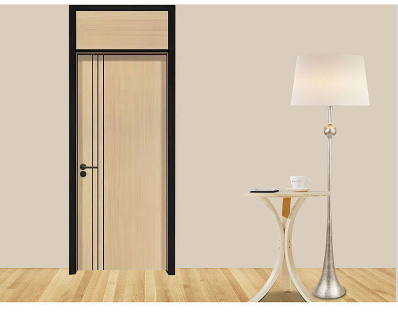 学校宿舍门极简房间门通顶窄边平框铝木门办公室隔音平开门复合门