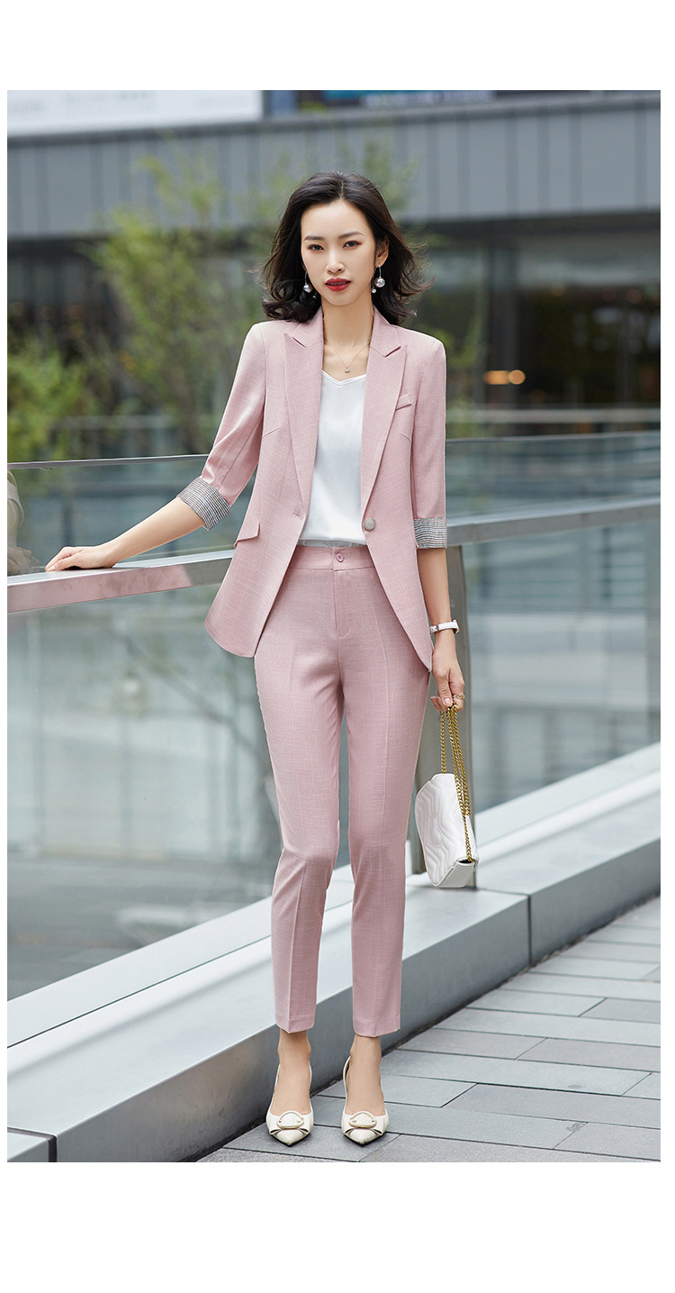 2021春夏新款韩版气质修身职业工作服职业西装套装西服外套上衣女