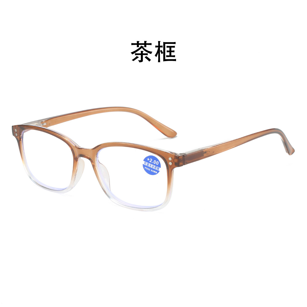 New Gradient Fashion Transparent Rivet Anti Blue Light Reading Glasses Clear Comfort Full Frame Portable Presbyopic Glasses Wholesale