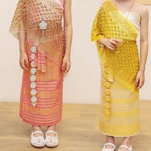 少数民族服装儿童傣族泼水节儿童套装泰式风格服饰云南旅游旅代发
