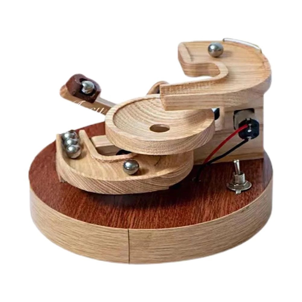 wooden marble machine 木制循环弹珠机 创意手工电动弹珠玩具