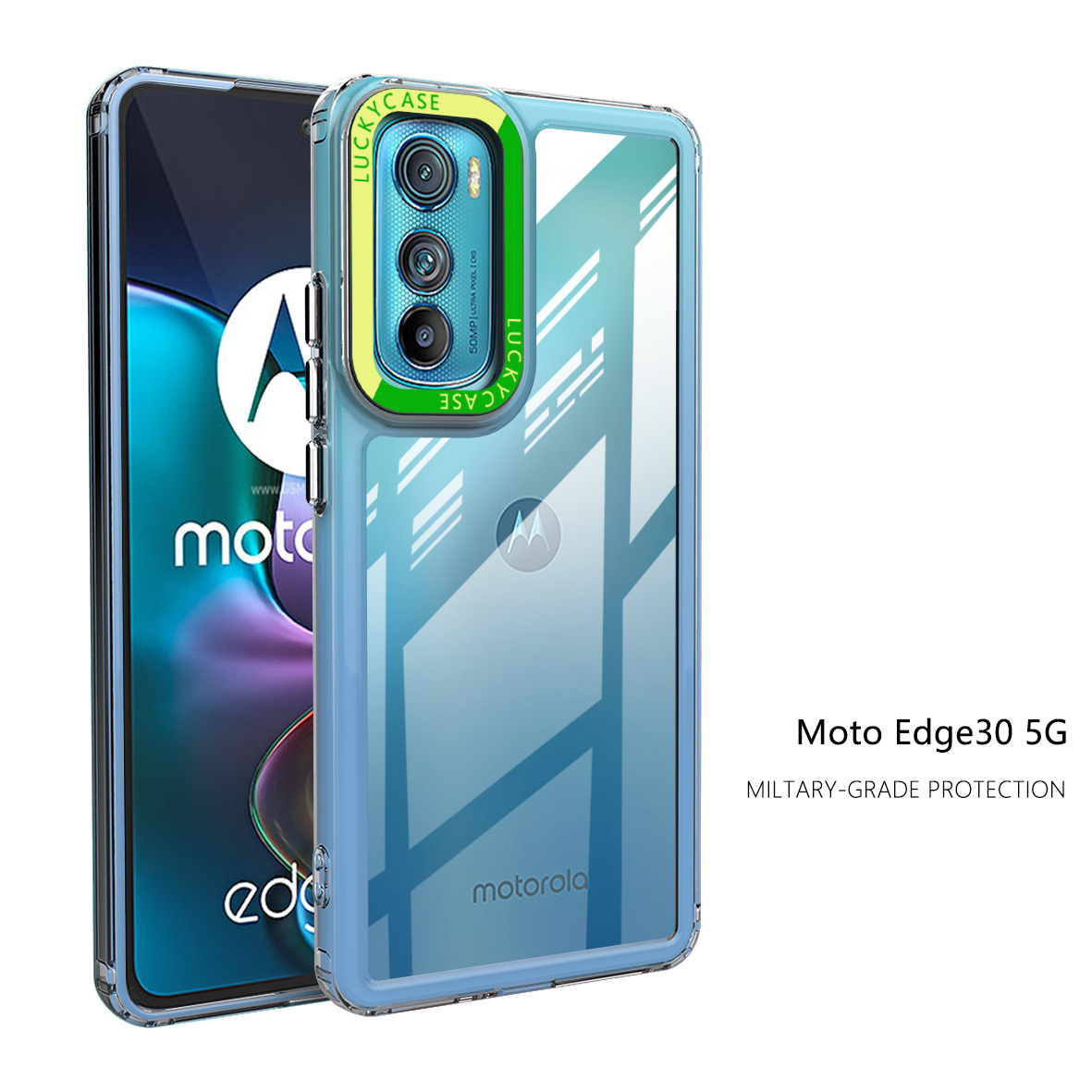 彩色大孔镜框适用于moto edge 40手机壳透色 摩托罗拉edge 30软边