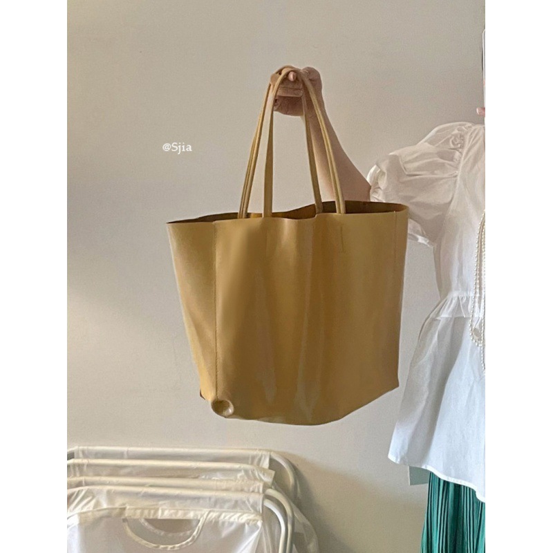 2022新款复古拿坡里黄大容量托特包休闲单肩包手提女包