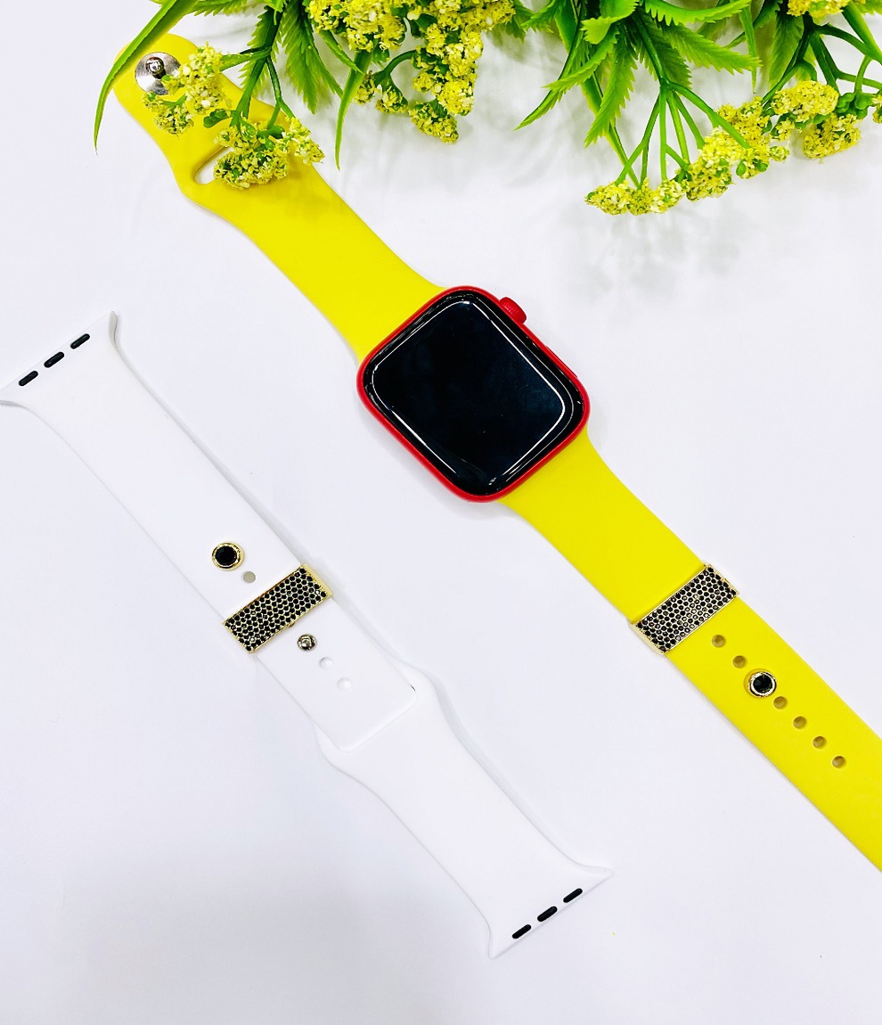 European and American Fashion for Apple Silicone Watch Strap Apple Watch Starry Decorative Ring Ins Simple Set