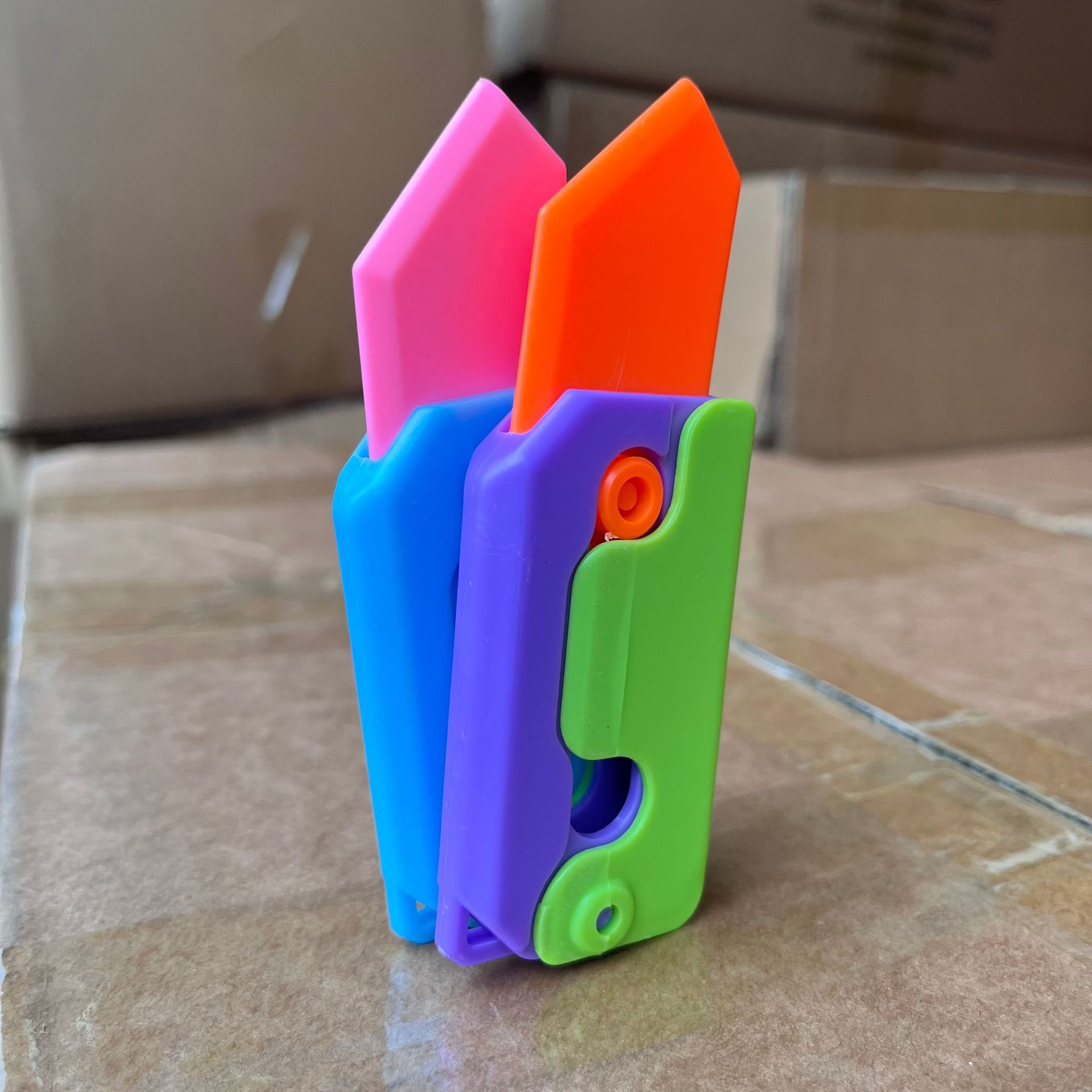 Douyin Same Style Radish Knife 3D Gravity Knife Decompression Push Card Small Toy Vent Fun Gravity Radish Knife Wholesale